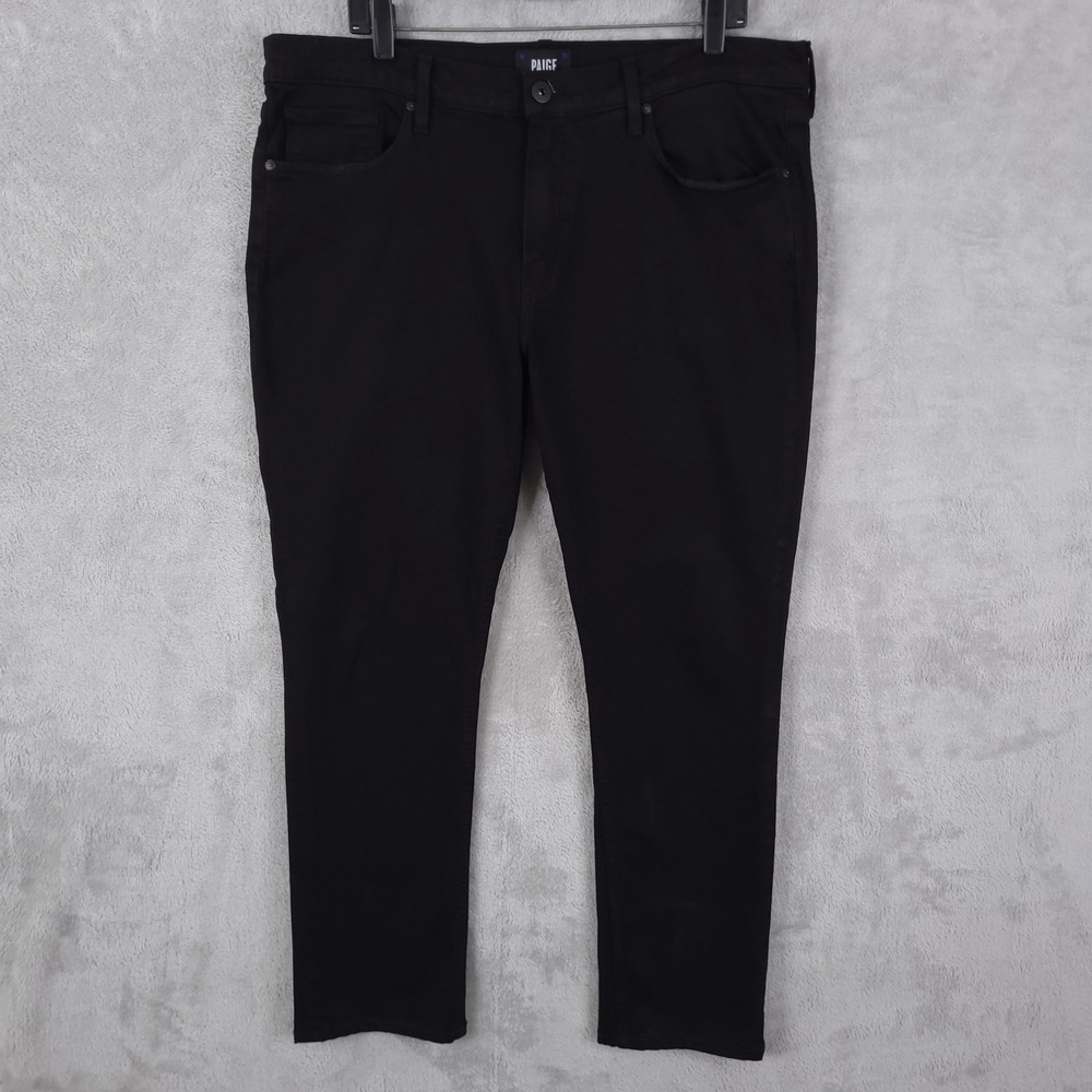 Paige Lennox Jeans Mens 38x28 Black Slim Straight Stretch Denim Vogel